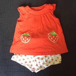 Strawberry short and short set
